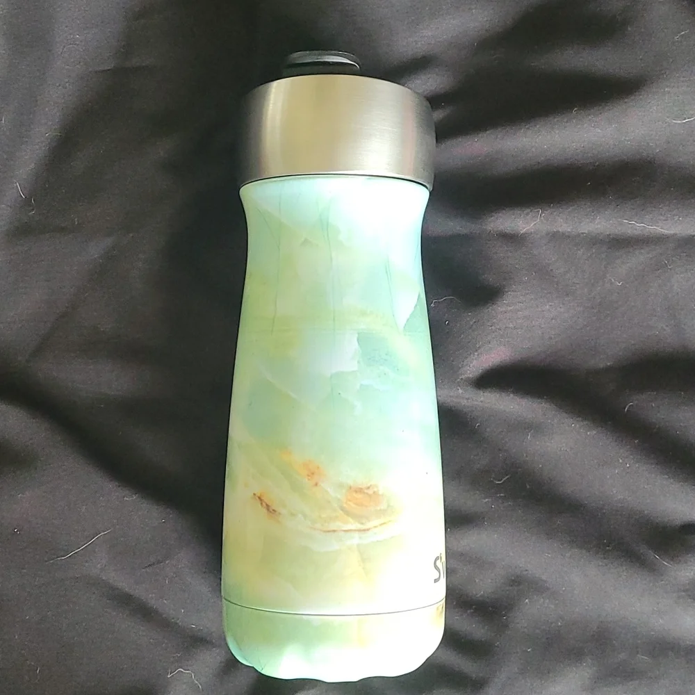 S'well green and yellow marbled hot and cold stainless steel water bottl… - Picture 3 of 15